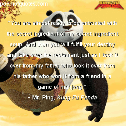 A quote from Kung Fu Panda.